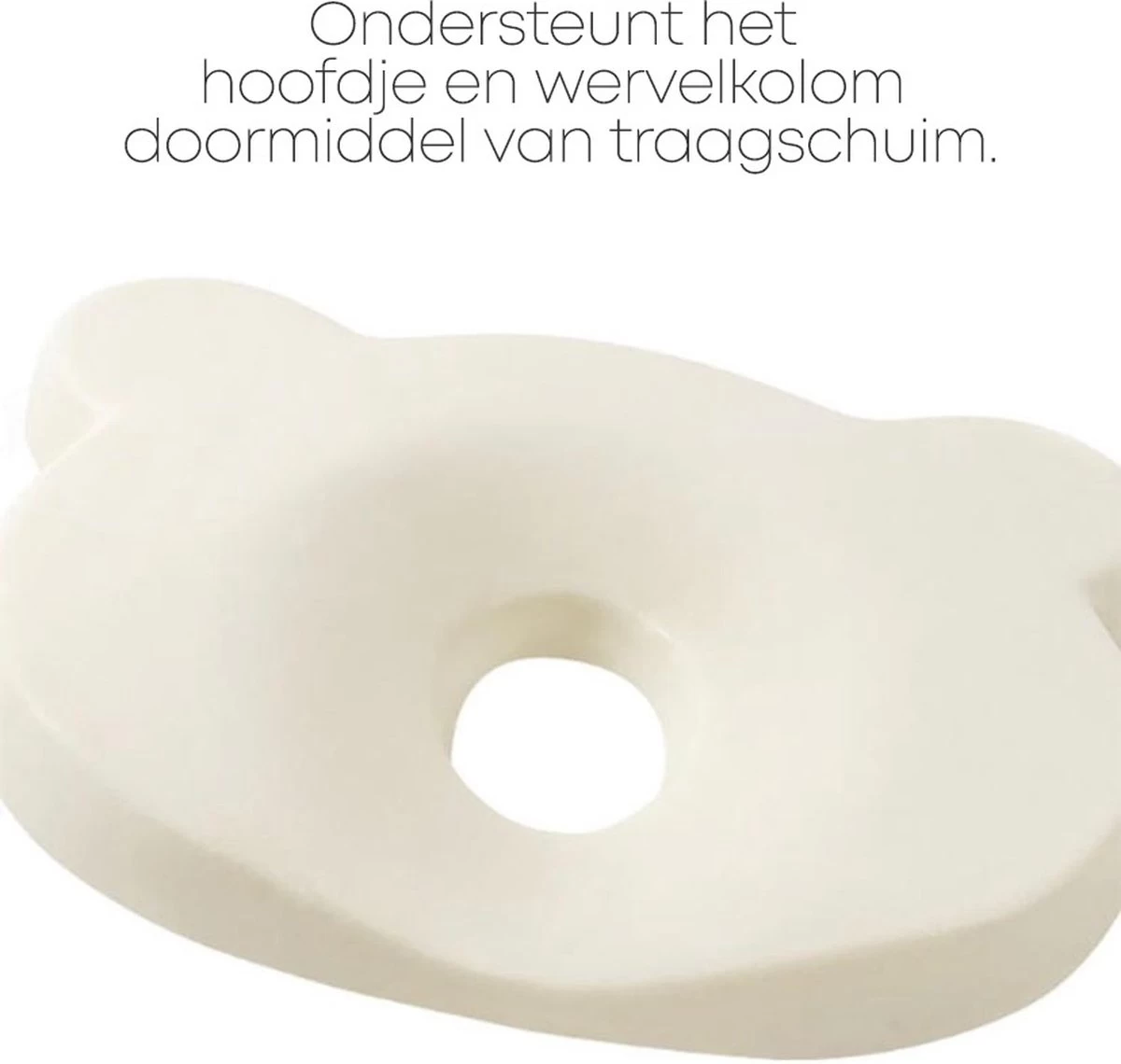 Orthopedisch Baby Hoofdkussen - Babykussen - Incl. GRATIS Afneembare Hoes - Blauw - Afbeelding 4
