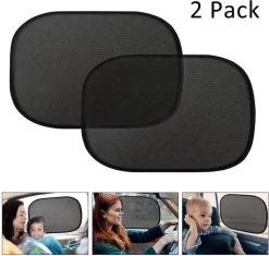 Merkloos Zonwering Auto - UV Protectie - Luxe Zonneschermen - Zijruit 2 Stuks - Zonnescherm Auto - Bescherm Uw Baby En Kinderen