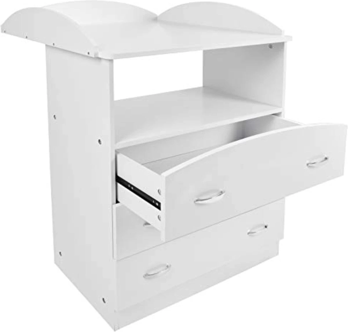 GoodVibes - Ruime Babycommode Met 3 Grote Laden En Compartiment - 85x71x96 Cm - Wit - Afbeelding 5