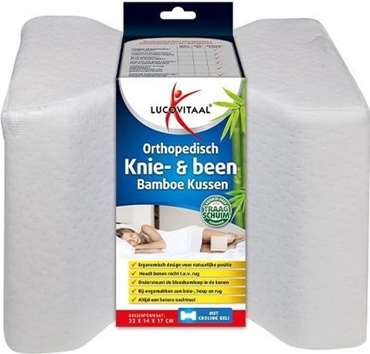 Lucovitaal Bamboe Knie & Been Kussen