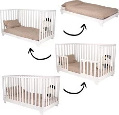 Ledikant - Meegroeibed - Lois - White - 4in1 - 70x140