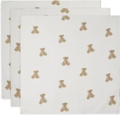 Jollein Hydrofiele Doek Small 70x70cm Teddy Bear - 3 Stuks