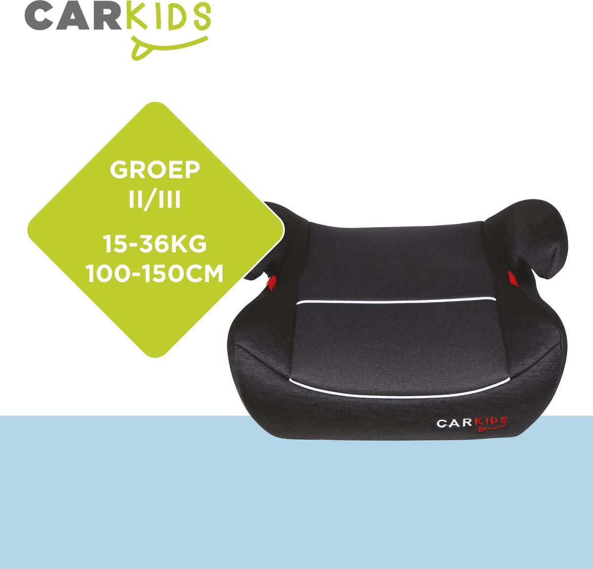 Carkids Auto Zitverhoger Grijs | Autostoeltje Groep 2-3 | Kinderen Van 3,5-12 Jaar | 15-36 Kg - Afbeelding 4