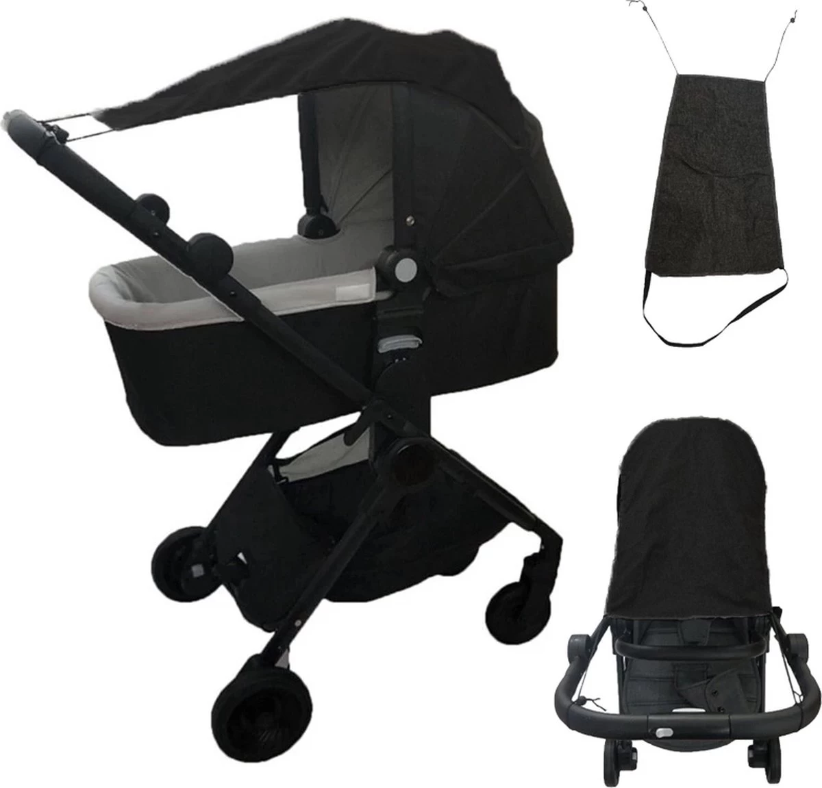 Dayshake Zonnescherm Kinderwagen - Verstelbaar - Waterdicht - Eenvoudig Te Bevestigen - Zonnedoek
