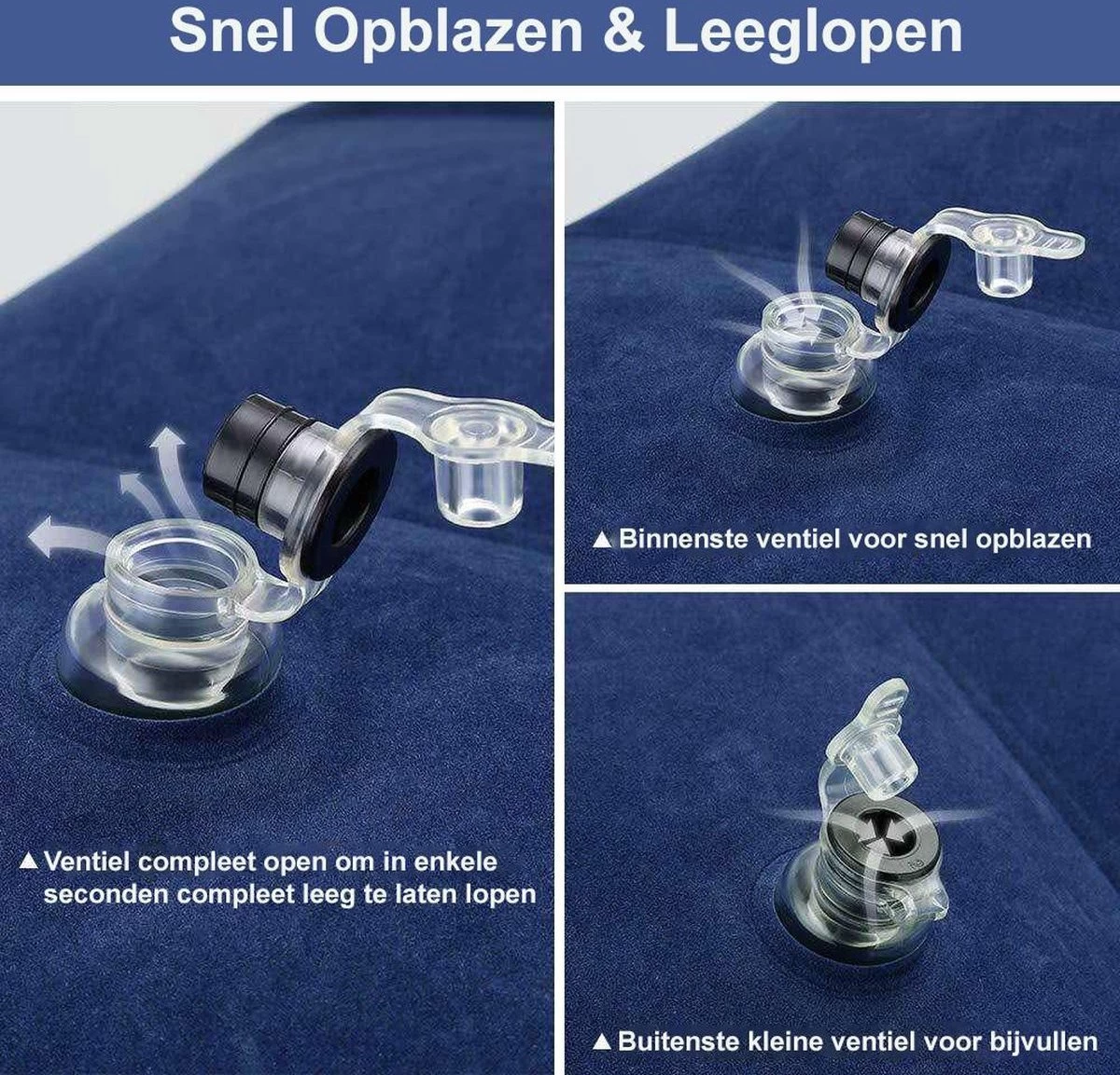 Vliegtuigbedje - Reiskussen - Voetensteun - Multifunctioneel Opblaasbaar Kussen Voor In Het Vliegtuig - Auto - Trein - Afbeelding 5