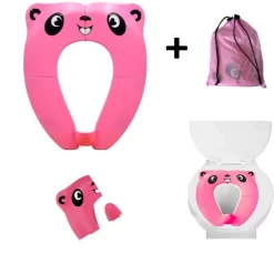 Merkloos WC Verkleiner Roze Panda Ontwerp - Toilettrainer - Opvouwbare Toilet Zitje - Toiletbril Verkleiner - Kinder WC Bril