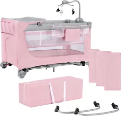 Kinderkraft Campingbed - Leody Met Accessoires - Roze