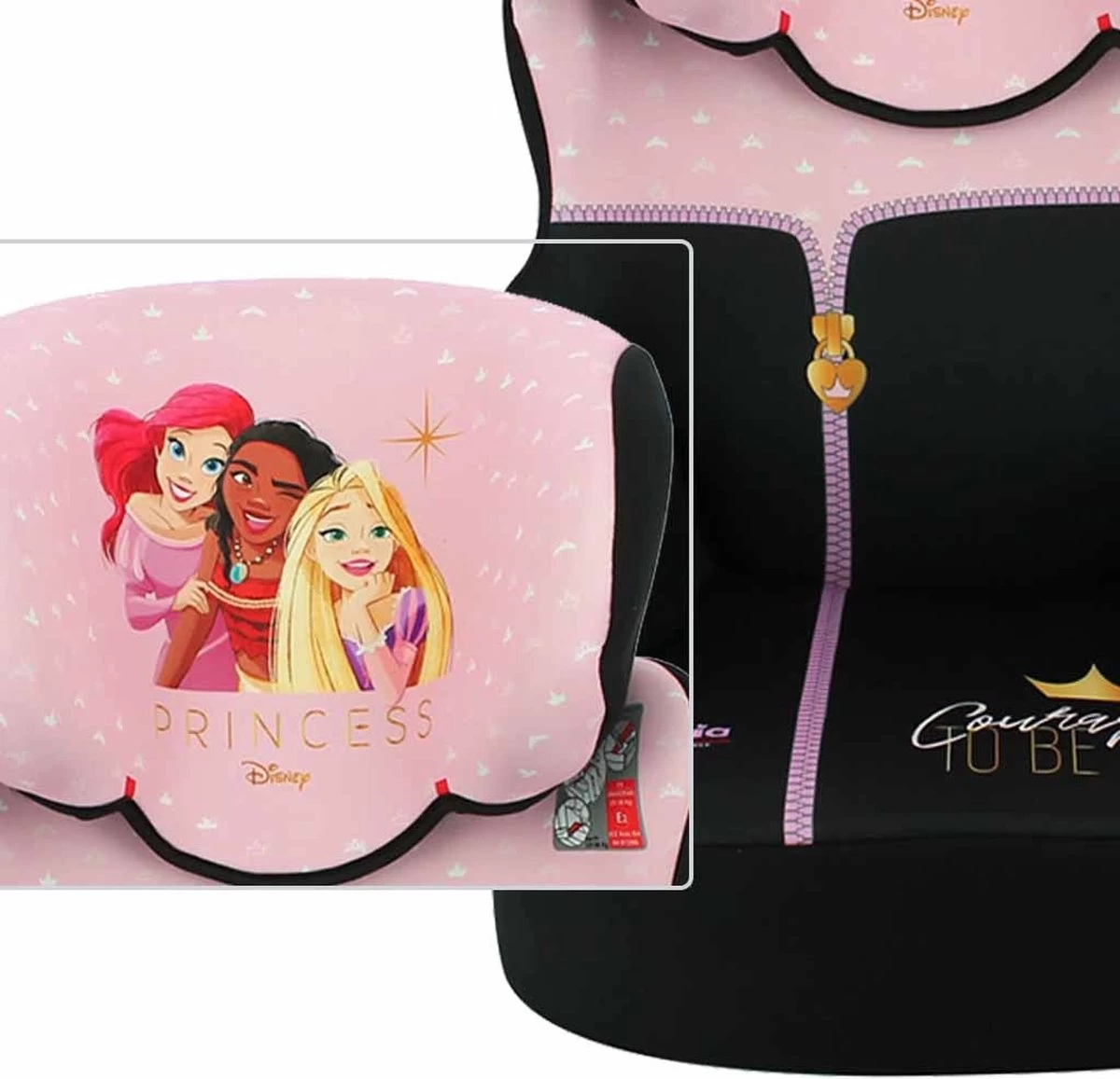 Disney - Autostoel Befix - Goed Getest ANWB - Groep 2/3 - Van 15 Tot 36 KG - Nieuwste Disney PRINSES Design - Zwart, Roze - Afbeelding 6