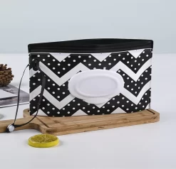 Merkloos Billendoekjes Houder - Vochtige Tissuehouder -Natte Doekjes Houder - Dispenser - Wipe Box - Billendoekjesdoos - Vochtig Toiletpapier Houder - Geschikt Voor Make Up Doekjes, Reinigingsdoekjes - Baby Cadeau - Kraamcadeau - Zwart/wit