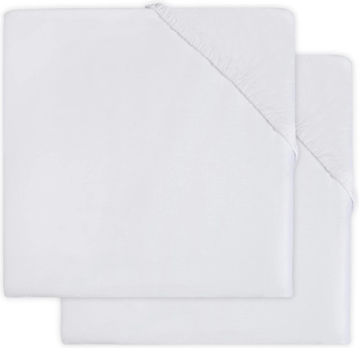 Jollein Baby Hoeslaken Wieg Katoen 40x80/90cm - Wit - 2 Stuks