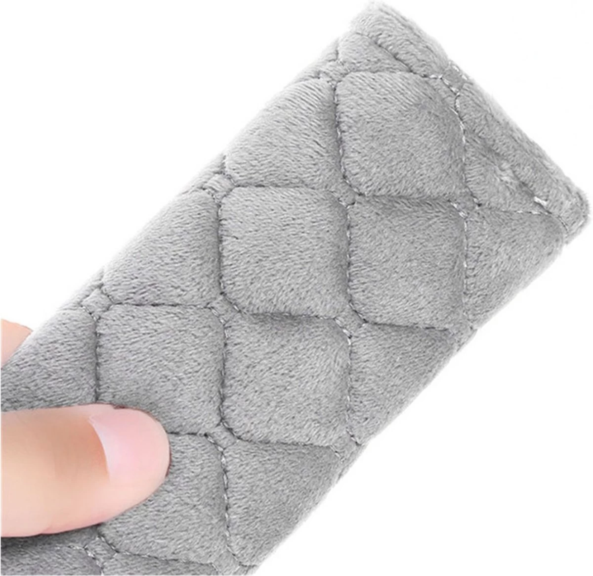 Hazlö Luxe Gordelhoezen - Checkered - Auto Gordel Beschermer - Schouderhoezen - Gordelkussen - Gordelhoes - 2 Stuks - Grijs - Afbeelding 2