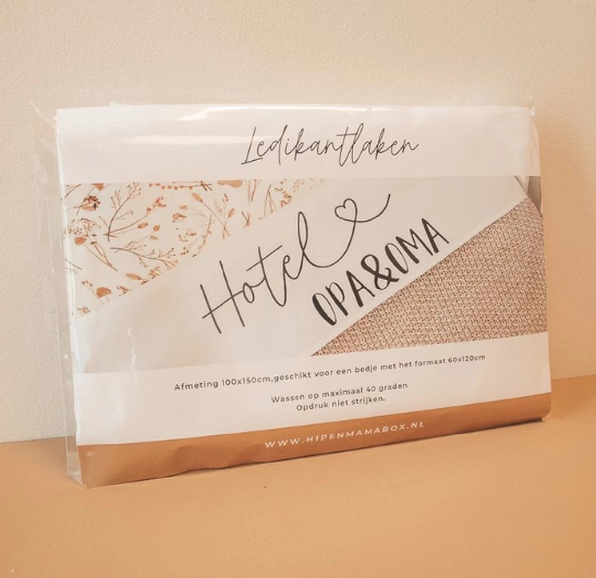 Ledikant Laken | Hotel Opa & Oma | Beddengoed | Baby | Box | Baby Beddengoed 100x 150 | Cadeau | Hip & Mama Box - Afbeelding 2