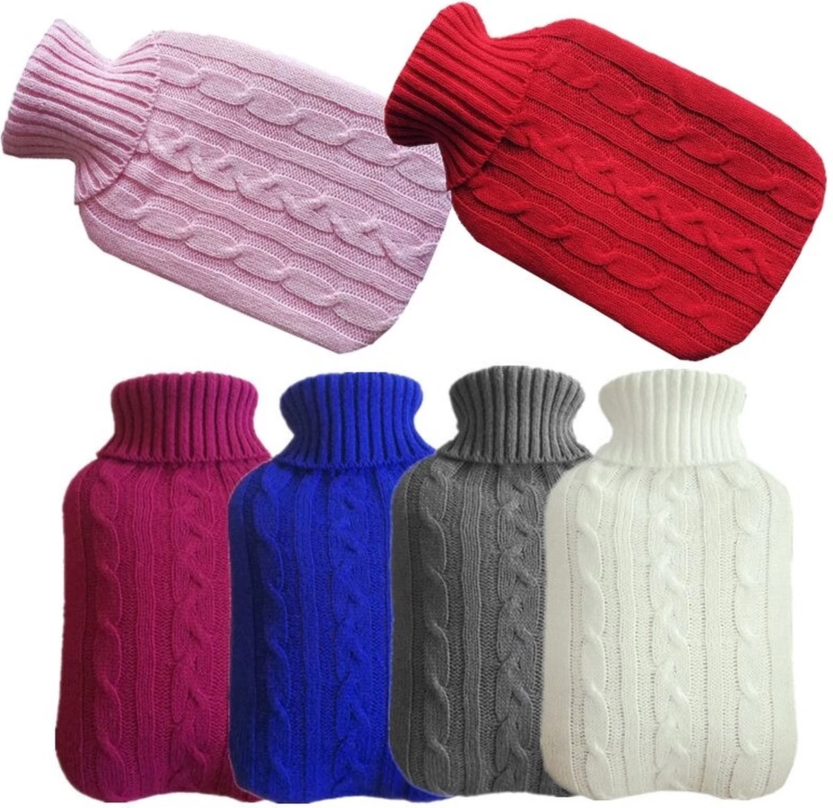 Kruikhoes - Wollen Kruishoes - Losse Hoes Kruik - Kruikzak - Winterhoes Kruik - Fluffy - 2 Liter - Grijs - Afbeelding 2