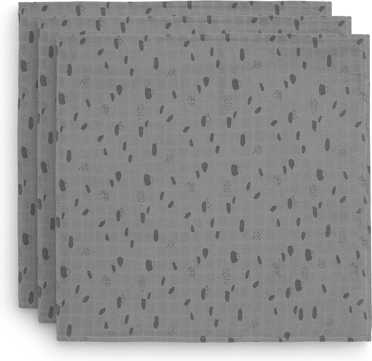 Jollein Hydrofiel Multidoek Spot 70x70cm - Storm Grey - 3 Stuks - Afbeelding 2