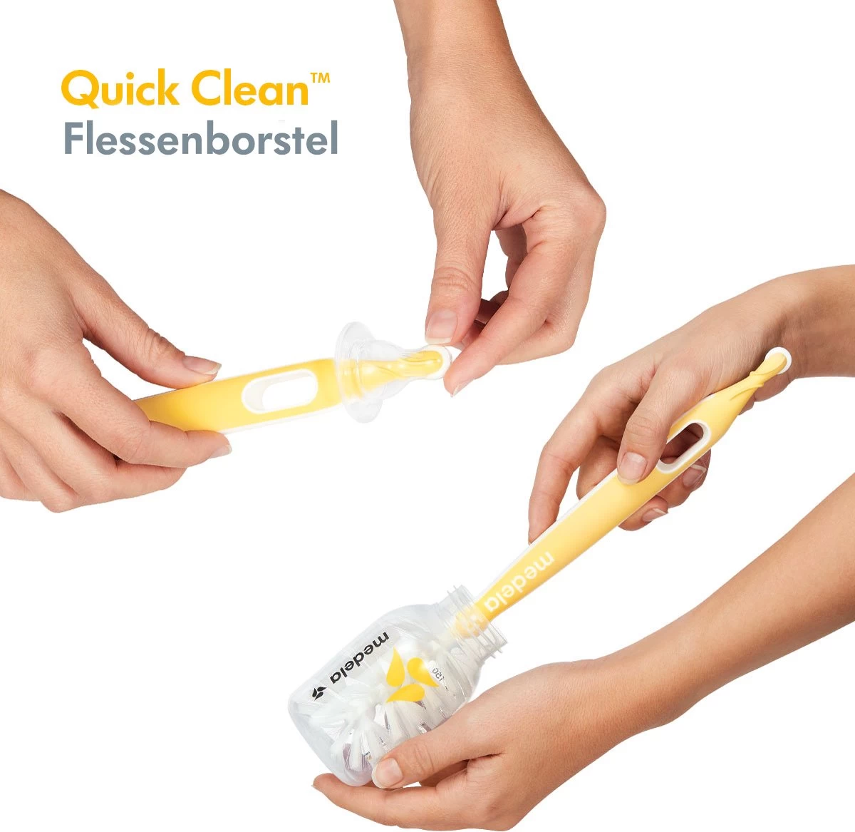 Medela Quick Clean Flessenborstel Met Speenreiniger En Standaard - Flexibele Borstel - Hygiënisch Wegzetten - Afbeelding 5