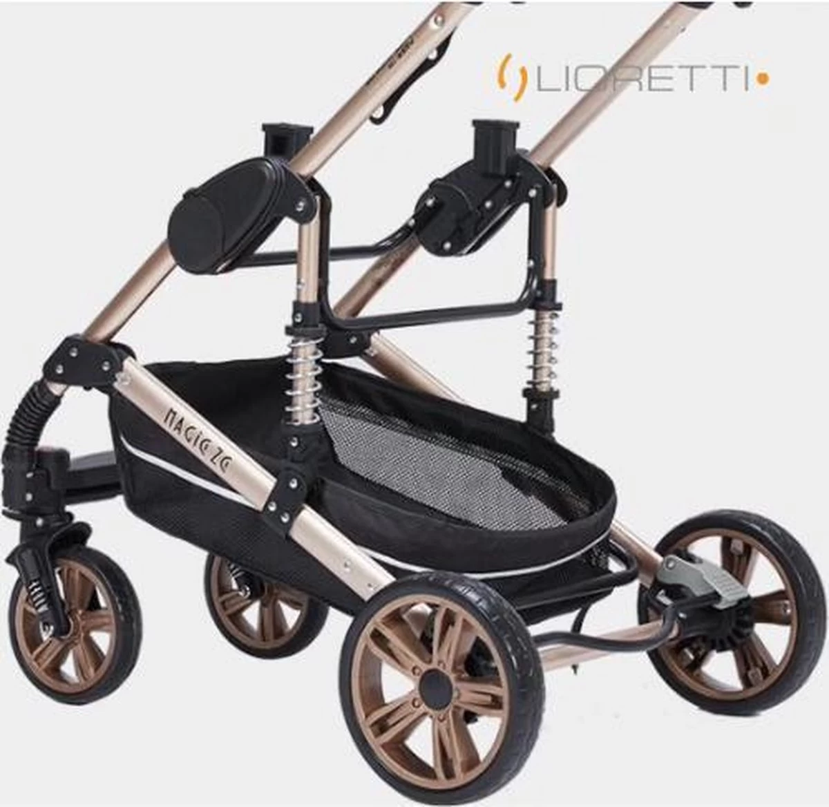 Merkloos Lioretti® Luxe Baby Buggy 3 In 1 | Baby Wagen | Kinderwagen Met Stoel En Wieg | Inklapbaar | Hoge Kwaliteit | Combi | Zwart - Afbeelding 10