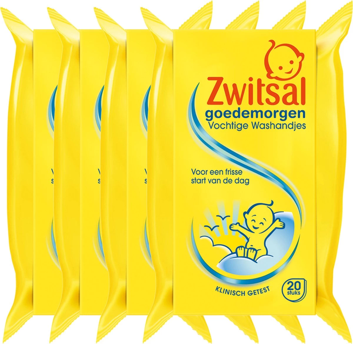 Zwitsal Baby Goedemorgen Vochtige Washandjes - 4 X 20 Stuks - Voordeelverpakking - Afbeelding 2