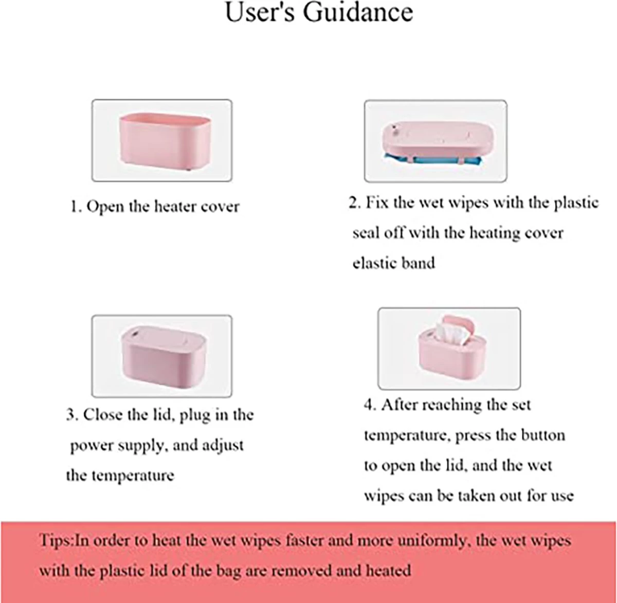 Deluqse Billendoekjes Verwarmer - Wit - Billendoekjesdoos - Lotiondoekjes - Temperatuur Instelbaar - Afbeelding 5