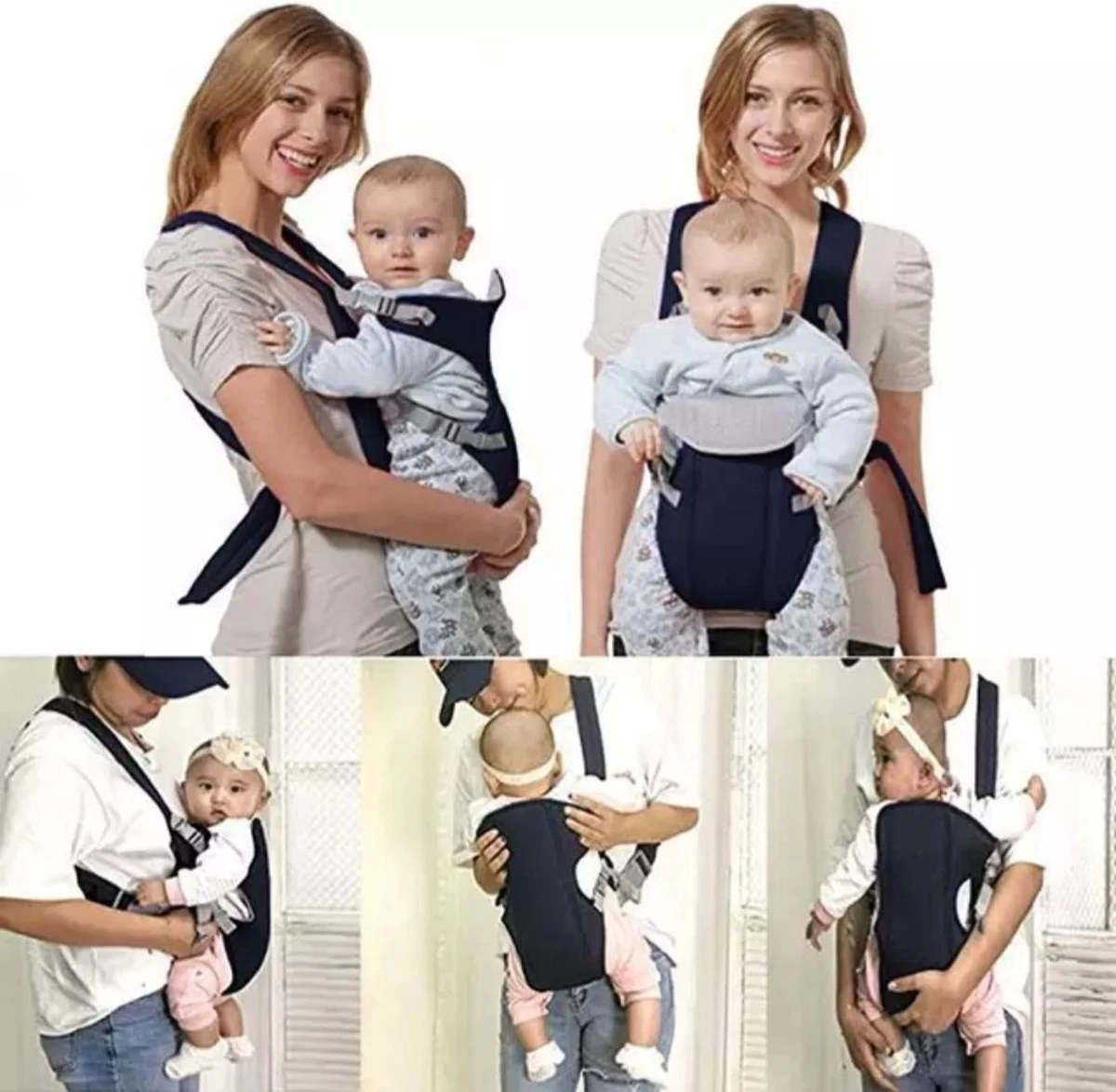 Baby Draagzak Blauw - Baby Carrier – Baby Drager Max. 15 Kg - 2 Tot 18 Maanden - Ergonomisch - Baby Draagdoek - Heupdrager - Steundrager Baby - Afbeelding 3