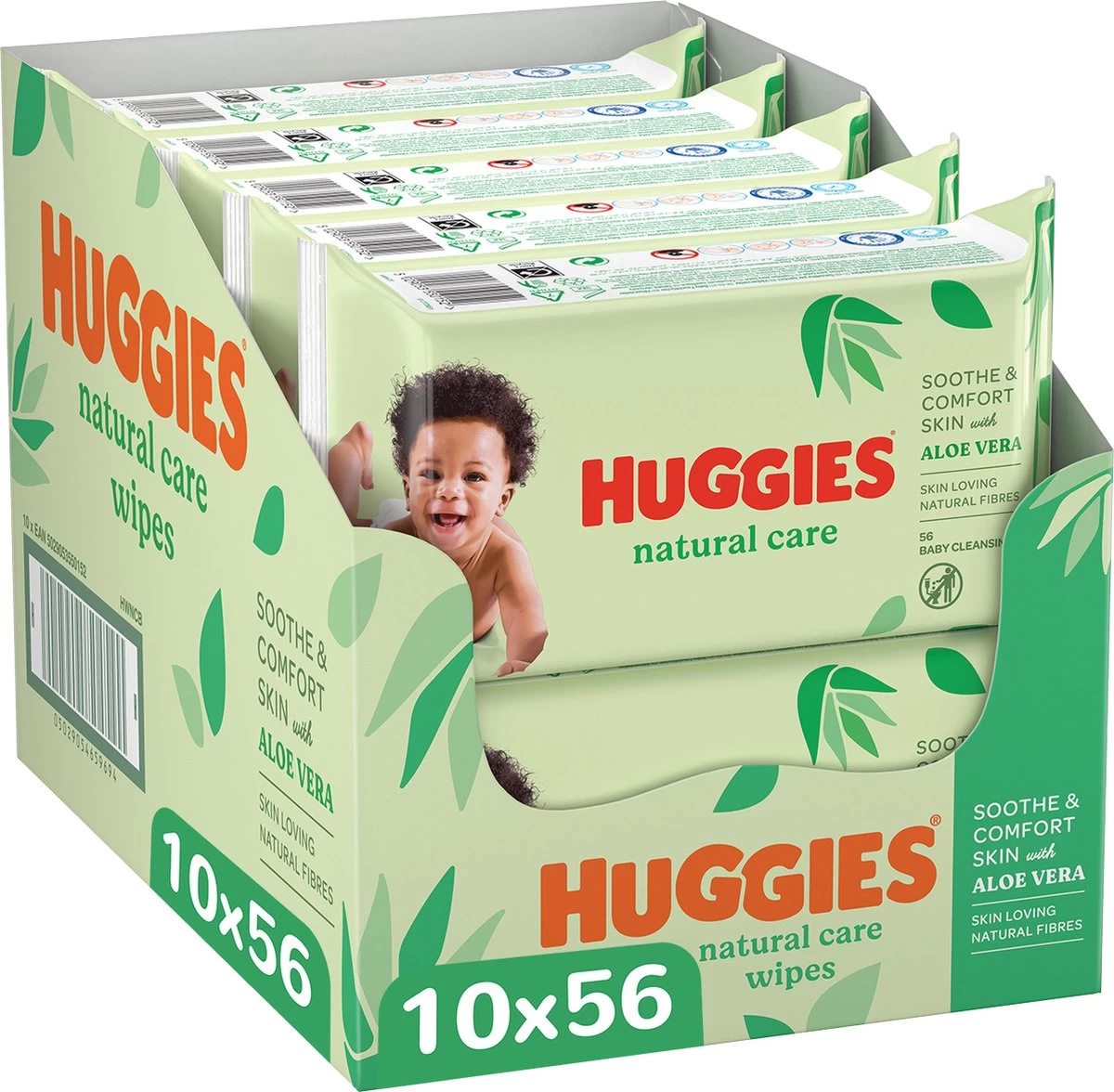Huggies Billendoekjes - Natural Care - 10 X 56 Stuks - 560 Doekjes - Voordeelverpakking