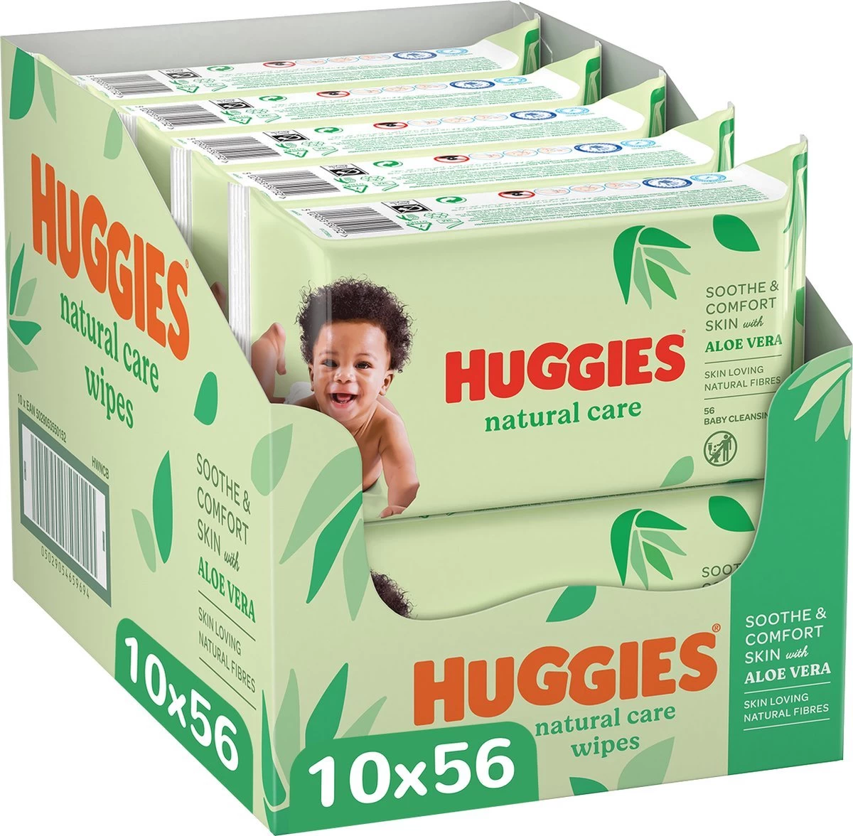 Huggies Billendoekjes - Natural Care - 10 X 56 Stuks - 560 Doekjes - Voordeelverpakking - Afbeelding 11