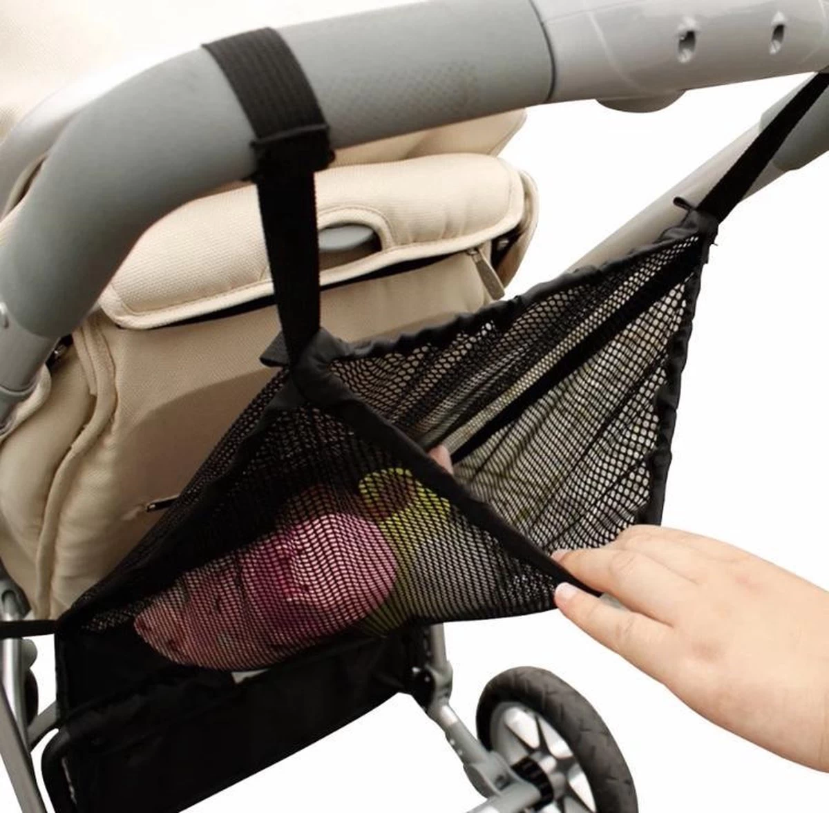 Merkloos Buggy Boodschappen Net - Organizer - Netje - Organiser - Kinderwagen - Baby - Kinder - Voituur - Boodschappennetje - Afbeelding 8