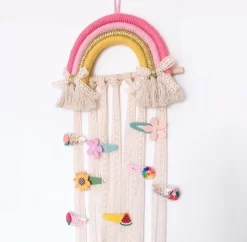 Wandhanger Regenboog Lalieloe - Regenboog Macrame - Decoratie Kinderkamer - Decoratie Kinderkamer Meisje - Baby Kamer Accessoires Meisje - Gratis Verzending
