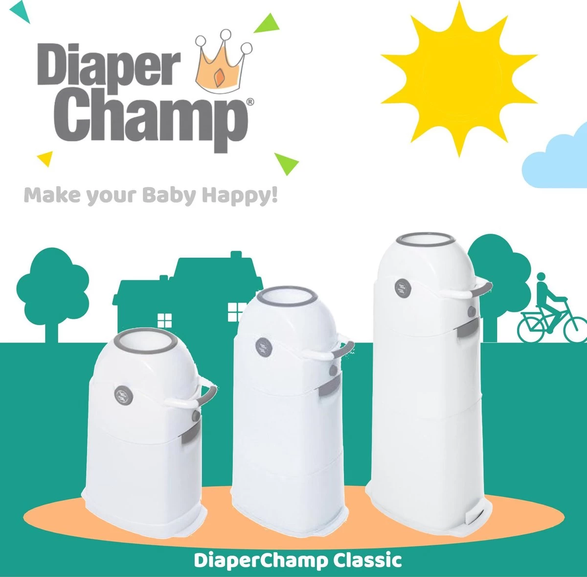 Luieremmer Medium Zilver - Middel - Zonder Navulling - Geschikt Voor Pampers En Huggies - Stoma - Afbeelding 9