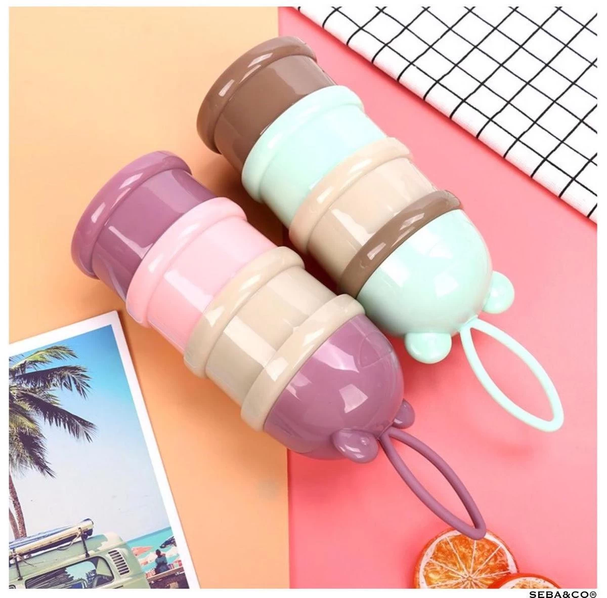 Melkpoeder Doseerdoosjes · PAARS · Melkpoeder Bewaarbakjes · Melkpoeder Toren · BPA FREE - Afbeelding 5