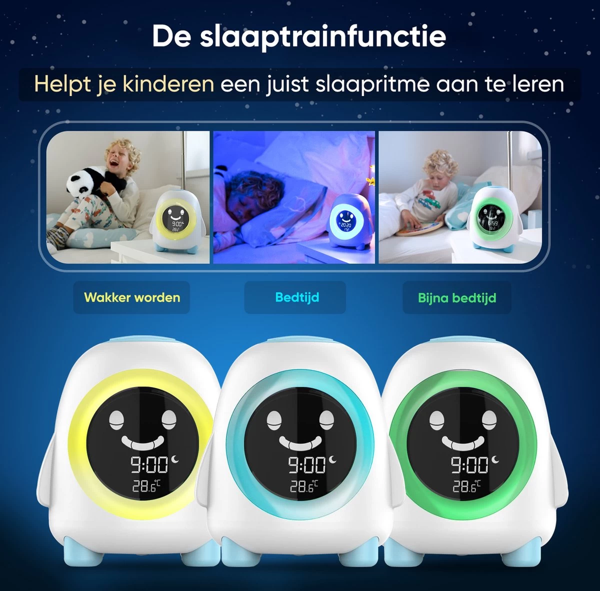 MOONIE'S® - Wiggles De Slaaptrainer - Slaaptrainer Kinderen - Slaapwekker - Kinderwekker - Nachtlampje - Afbeelding 3