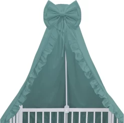 Babybam Hemeltje Ruffle Stone Green Babysluier Met Ruches - Babyhemeltje Voor Wiegje Of Ledikant