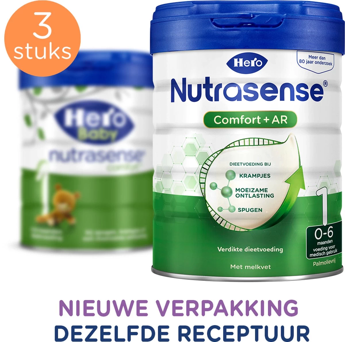 Hero Baby Nutrasense Comfort+ 1 - Flesvoeding Van 0 Tot 6 Maanden - 3 X 700 Gram