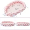 Buxibo - Draagbare Babynest - Co- Sleeper - Bed Bumper - Baby Bed Accessoires - Met Strikjes - Inclusief Bumper Rand - Verschoonmat - Veilig Slapen - Roze