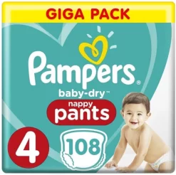 Pampers® Pampers Baby Dry Nappy Pants - Maat 4 (9-15kg) - 108 Stuks