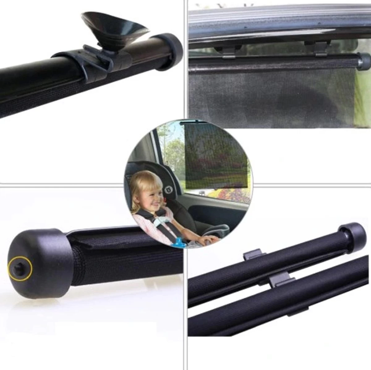 Zonnescherm Auto - Zonwering - Zijruit - UV Protectie - 2 Stuks - Oprolbaar - Rheme - Afbeelding 7