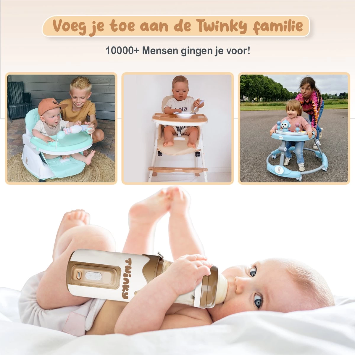 Twinky® Bottlewarmer GO – Draagbare Baby Flessenwarmer Voor Onderweg En Thuis – Incl. PPSU-Kwaliteit Babyflesje + Poederdoosje – USB-C Oplaadbaar - Afbeelding 9