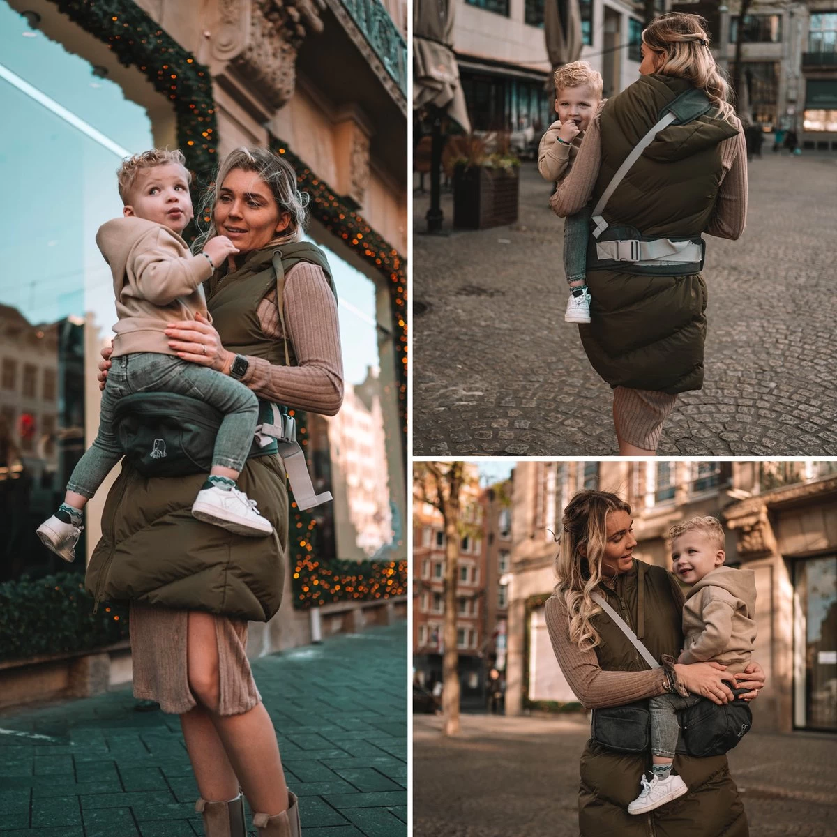 Deryan Pack Light Luxe Heupdrager - Ergonomische Draagzak + Opbergvakjes Grijs - Afbeelding 2