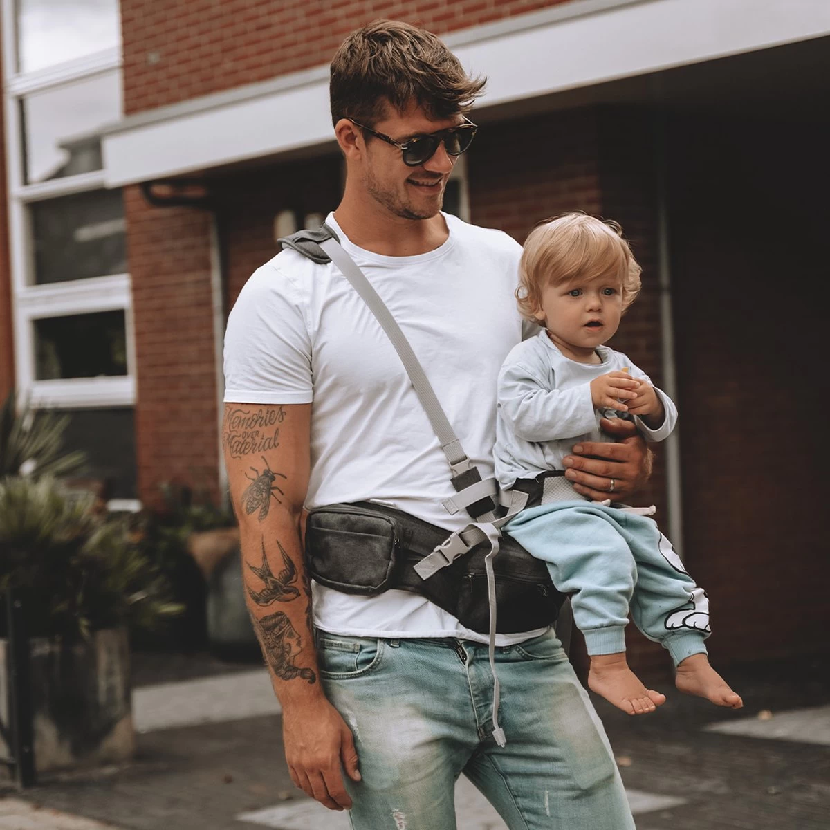 Deryan Pack Light Luxe Heupdrager - Ergonomische Draagzak + Opbergvakjes Grijs - Afbeelding 5