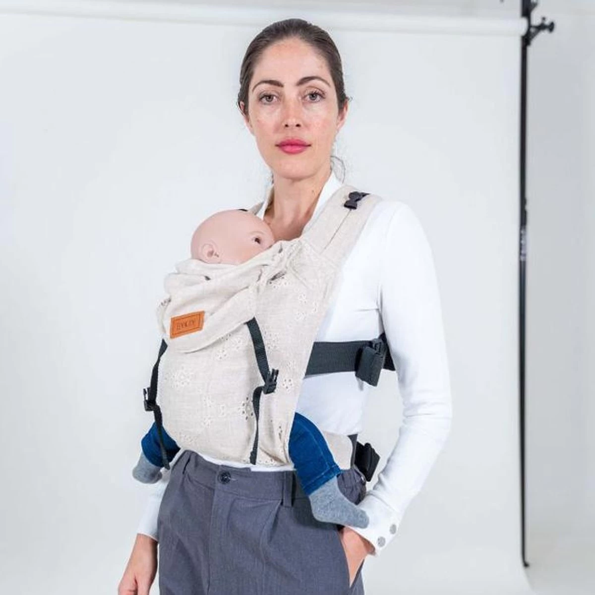 ByKay - Draagzak - Click Carrier Classic - Linnen Lace - Organic Linnen - Afbeelding 7