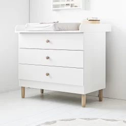 Petite Amélie ® Commode Kast Baby - Verzorgingstafel Met Veel (opberg)ruimte - Wit - Conform Door 100 Cm Breedte - Laden Openen & Sluiten Automatisch Door Soft Close - H.90x B.100x D.55 Cm
