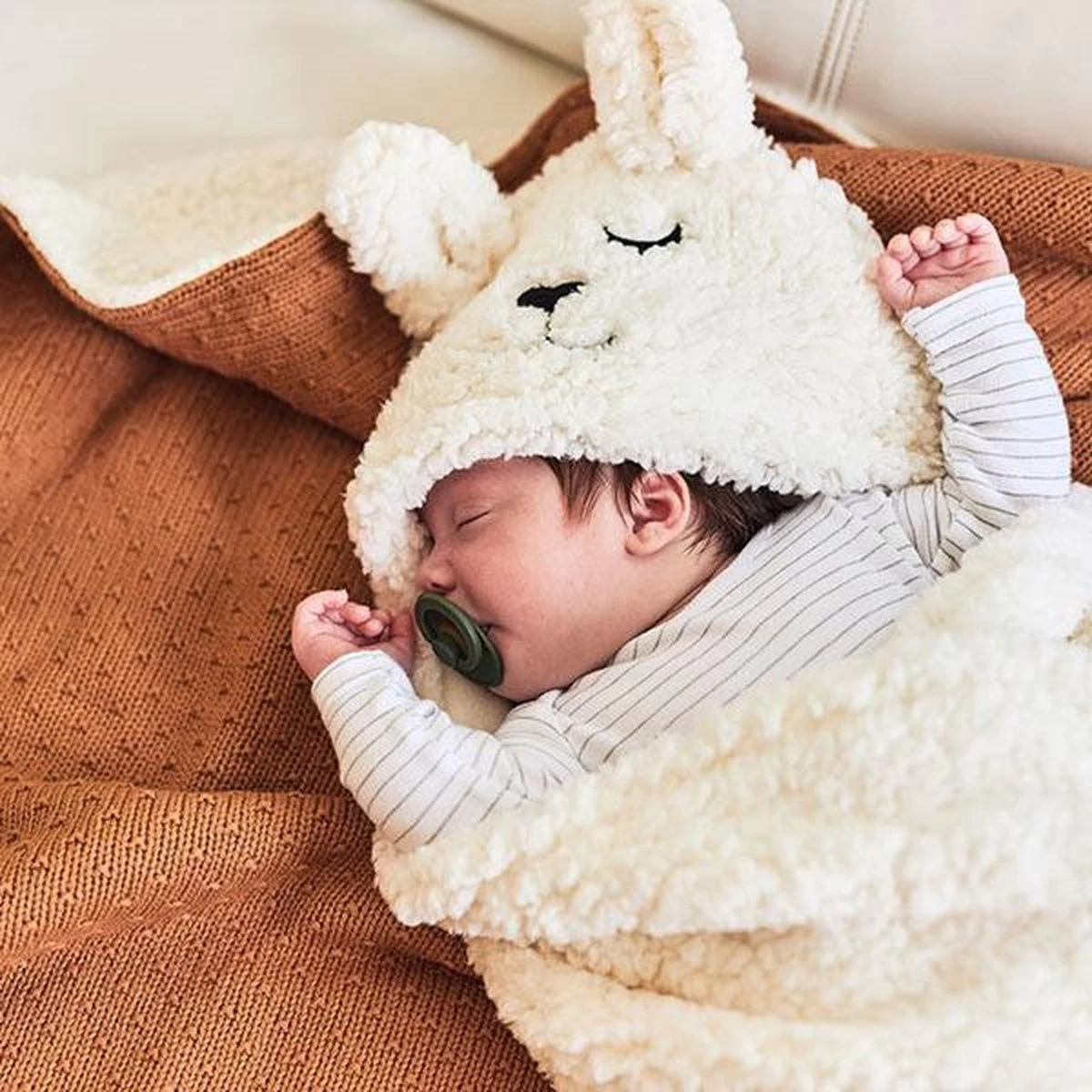 Jollein Baby Deken Ledikant 100x150cm Teddy - Bliss Knit - Caramel - Afbeelding 16