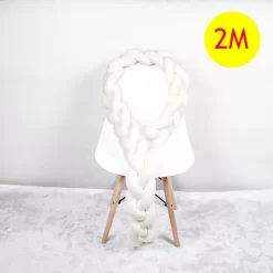 Baby Bed Bumper Gevlochten, Boxomrander, Hoofdbeschermer, Bedbumper,boxrand (2 Meter) Van Baby-slofje.nl Wit