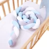 Buxibo Baby Bed Bumper - Baby Veiligheid/Hoofdbescherming/Bedbescherming - Multifunctionele Voedingskussen/Bedomrande/Boxomrander - 200CM - Blauw