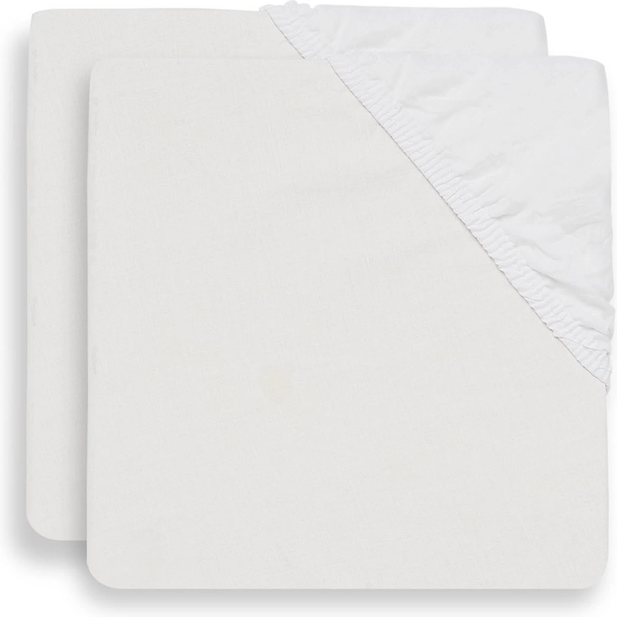 Jollein Baby Hoeslaken Wieg Katoen 40x80/90cm - Wit - 2 Stuks - Afbeelding 2