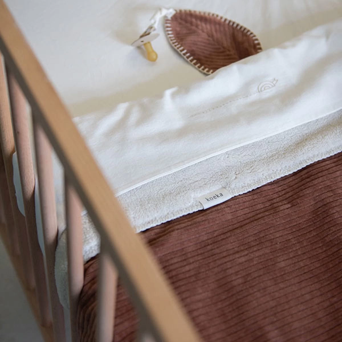 Koeka Baby Dekentje Wieg Teddy Vik - Bruin - 75x100cm - Afbeelding 4