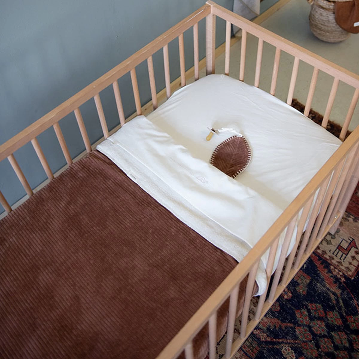 Koeka Baby Dekentje Wieg Teddy Vik - Bruin - 75x100cm - Afbeelding 5