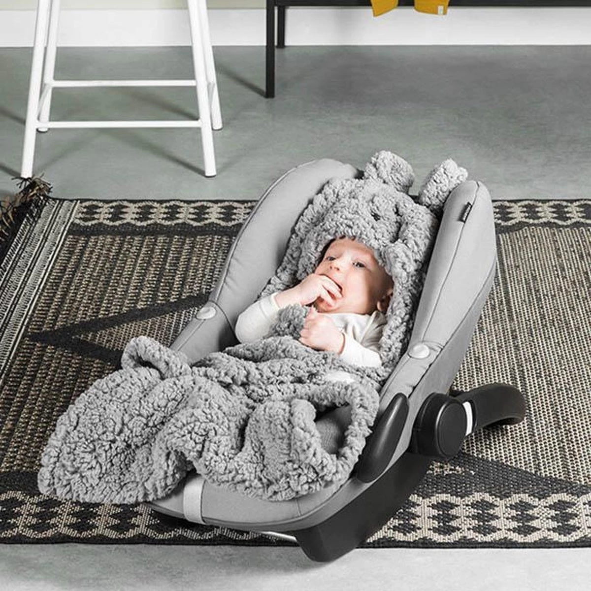 Jollein Wikkeldeken Bunny 100x105cm - Storm Grey - Afbeelding 11