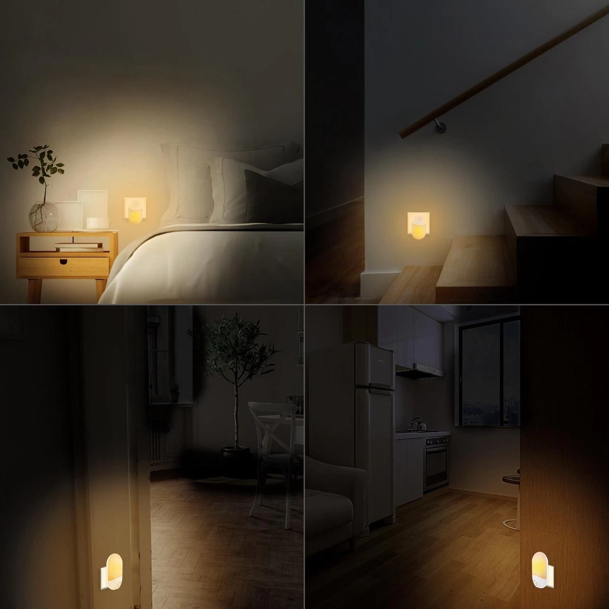 LED-nachtlampje Plug-in/stopcontact – Nachtlampje Met Dag En Nacht Sensor – Werkt Op Stroom – Warmlicht – Voor In De Baby/kinder Kamer - Afbeelding 4