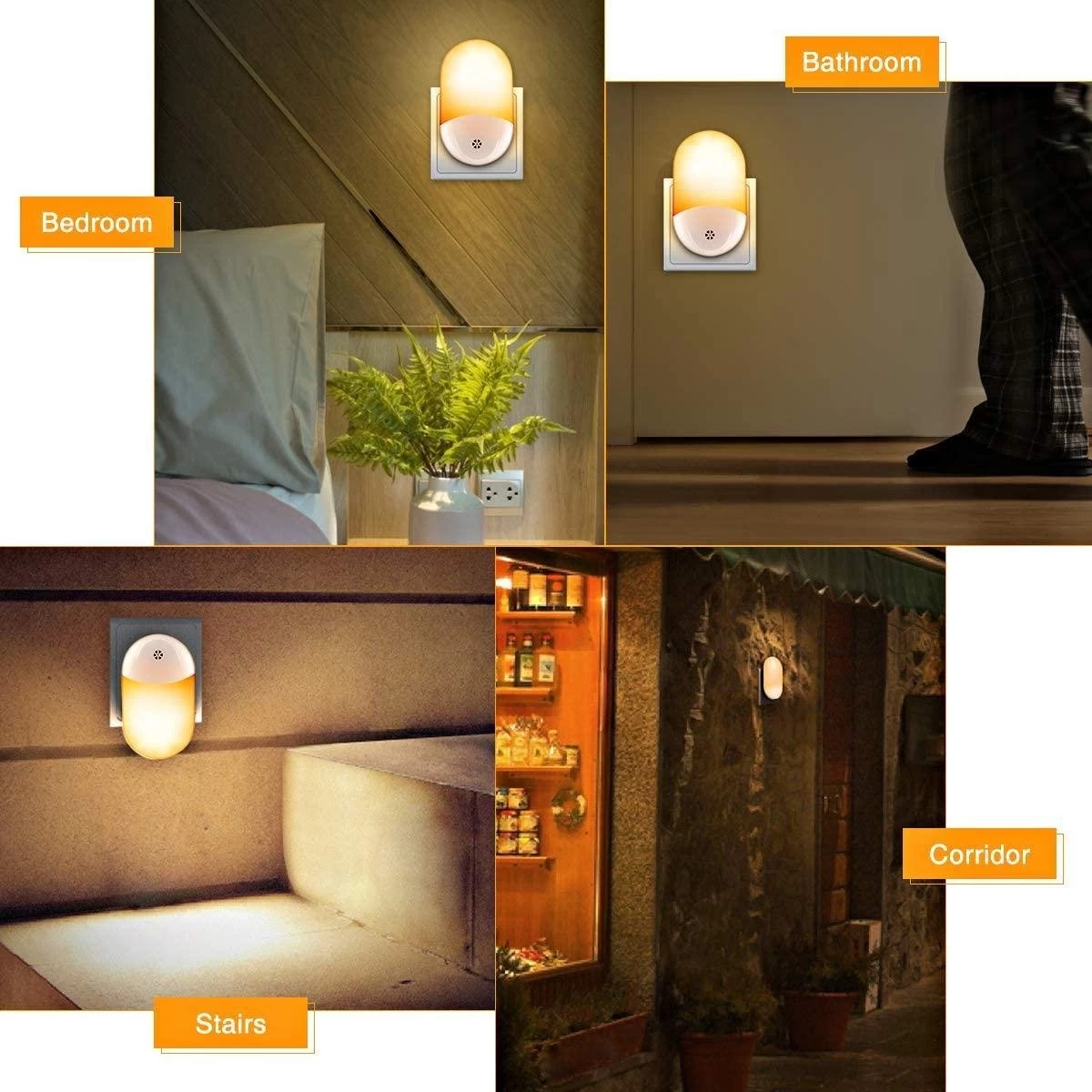 LED-nachtlampje Plug-in/stopcontact – Nachtlampje Met Dag En Nacht Sensor – Werkt Op Stroom – Warmlicht – Voor In De Baby/kinder Kamer - Afbeelding 8