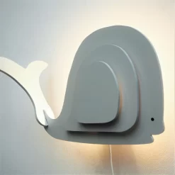 Arnhout Lief Wandlampje Walvis Grijs Voor Baby En Kinderkamer